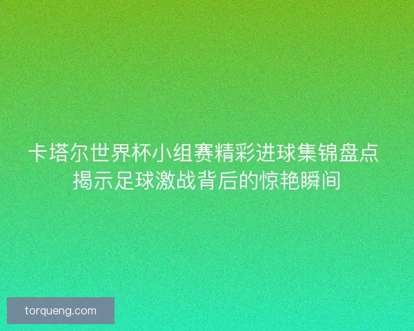 卡塔尔世界杯小组赛精彩进球集锦盘点 揭示足球激战背后的惊艳瞬间